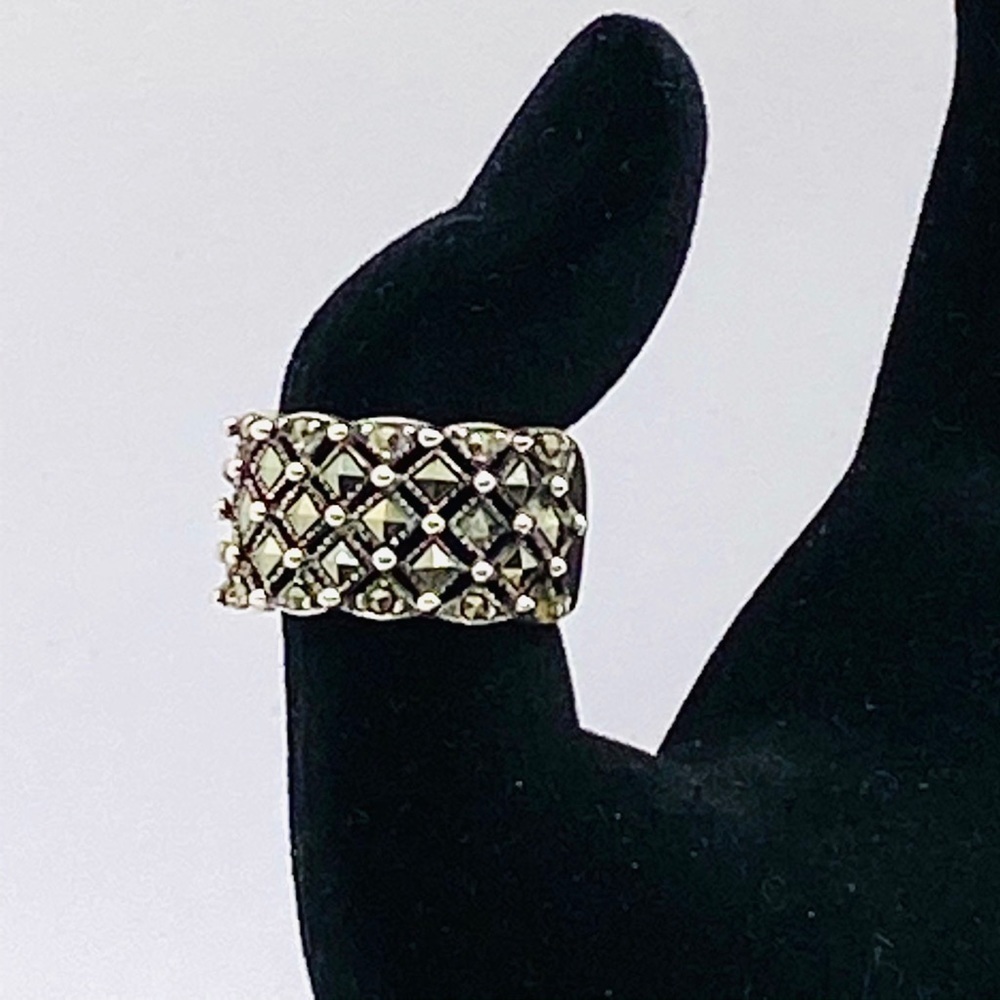 925 Sterling Silver VTG Ring Marcasites size 5 3/4